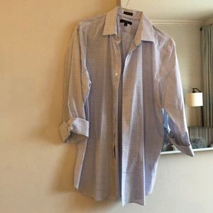 Banana Republic blue checked dress shirt. Size XL.